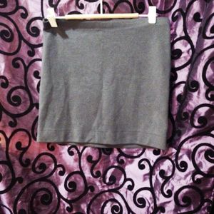 Plain Basic Grey Mini Skirt